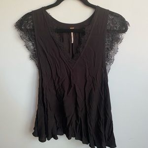 Lace Cap Sleeve Blouse